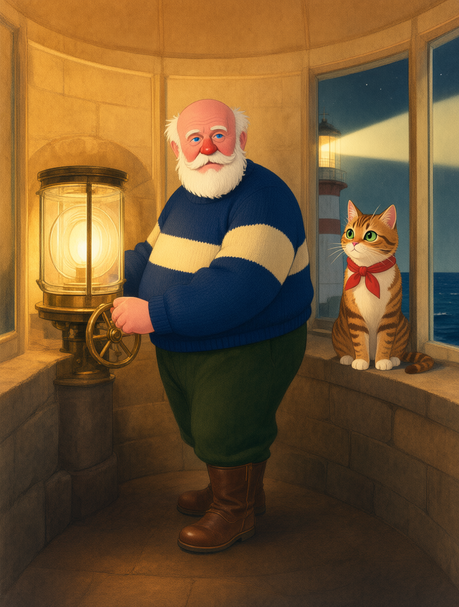 An inside page of The Lighthouse Keeper's Cat