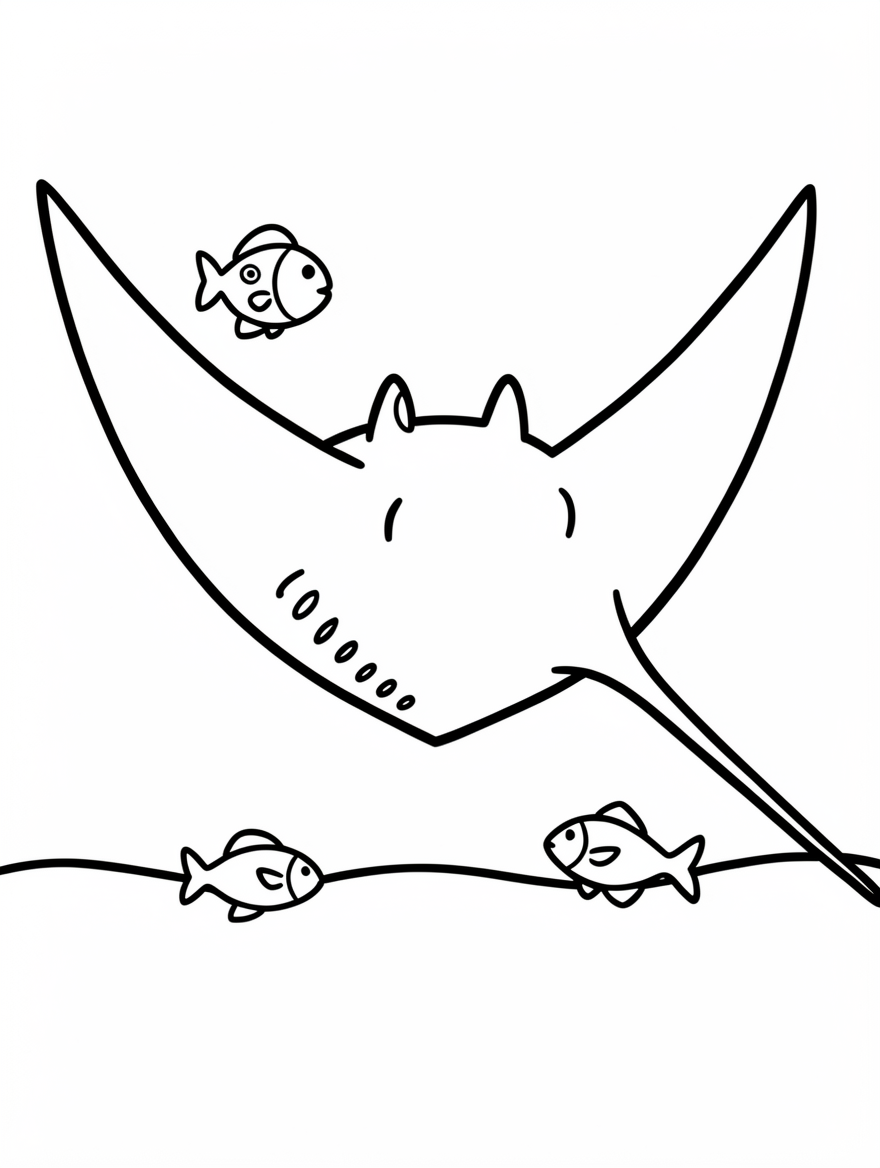 A wide manta ray with two curved wing-like fins gliding above the seabed.